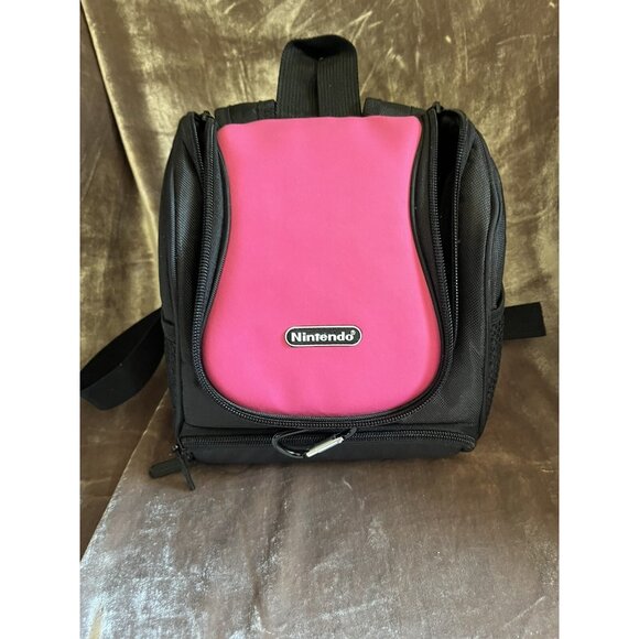 Nintendo Mini Backpack Gameboy Carrying Protective Travel Case Pink Black - NICE - Picture 3 of 16